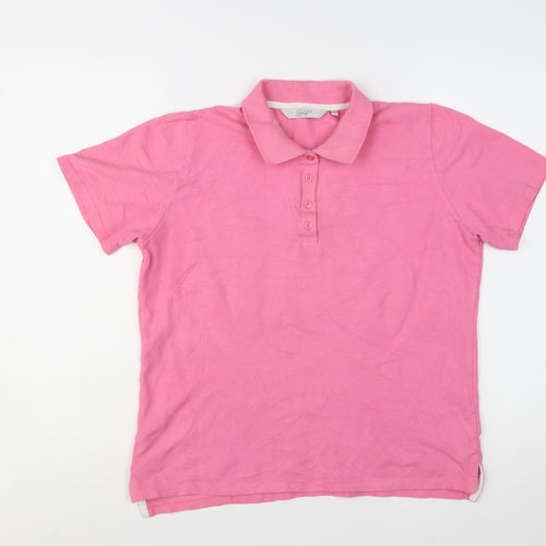 GolfCo Women's Pink 100% Cotton Short Sleeve Polo Shirt M