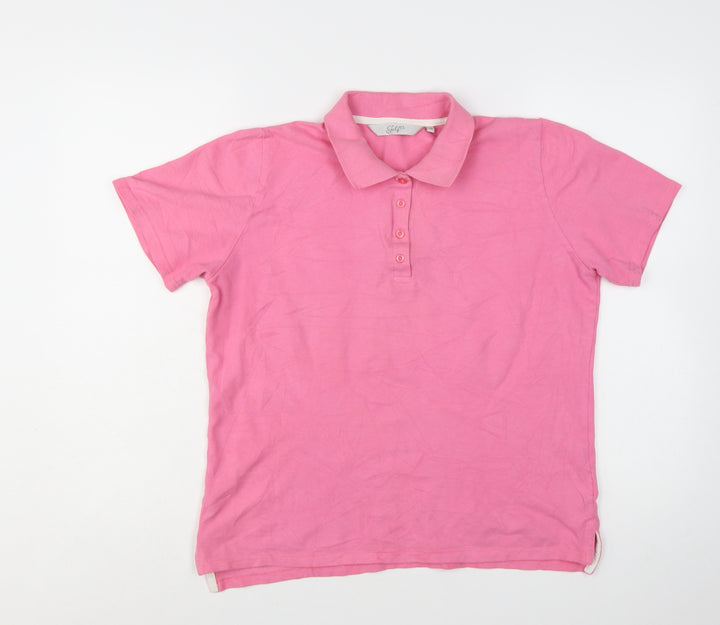 GolfCo Women's Pink 100% Cotton Short Sleeve Polo Shirt M