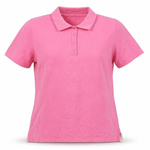 GolfCo Women's Pink 100% Cotton Short Sleeve Polo Shirt M