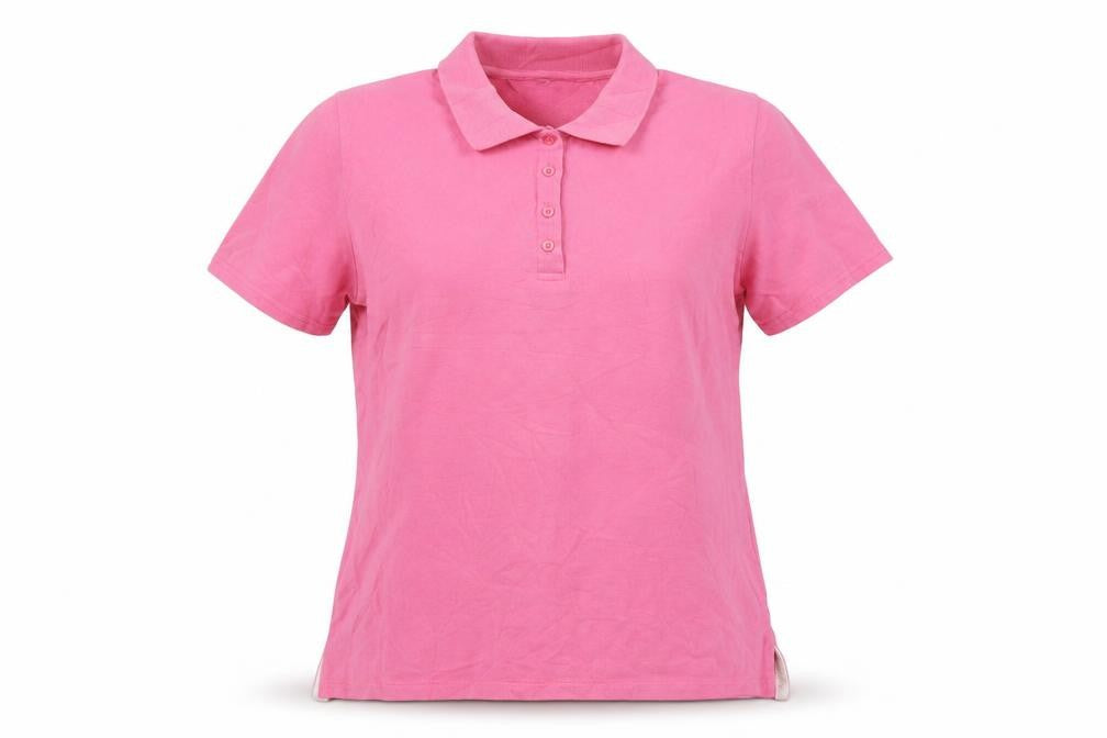GolfCo Women's Pink 100% Cotton Short Sleeve Polo Shirt M
