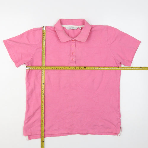GolfCo Women's Pink 100% Cotton Short Sleeve Polo Shirt M