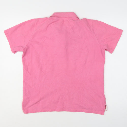 GolfCo Women's Pink 100% Cotton Short Sleeve Polo Shirt M