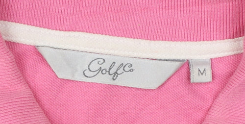 GolfCo Women's Pink 100% Cotton Short Sleeve Polo Shirt M
