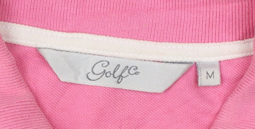 GolfCo Women's Pink 100% Cotton Short Sleeve Polo Shirt M