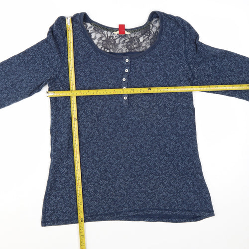 Falmer Heritage Women’s Blue Lace Panel Long Sleeve Jersey Top Size 14