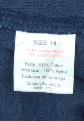 Falmer Heritage Women’s Blue Lace Panel Long Sleeve Jersey Top Size 14