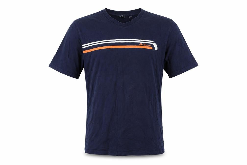 Ben Sherman Men's Blue Small Retro Colourblock Cotton T-Shirt
