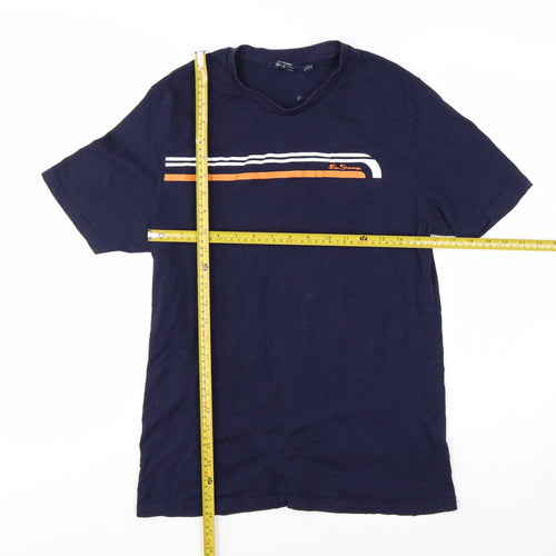 Ben Sherman Men's Blue Small Retro Colourblock Cotton T-Shirt
