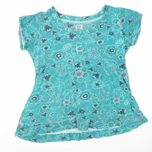 My Favourite to Mummy Women's Blue Floral Cotton T-Shirt Size 18