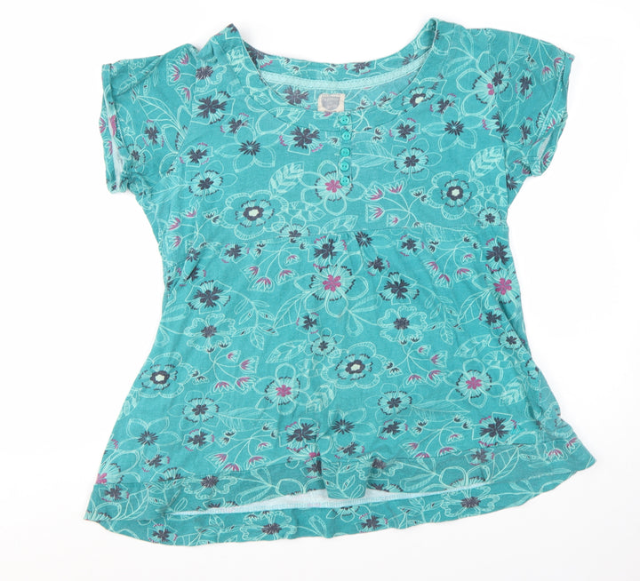 My Favourite to Mummy Women's Blue Floral Cotton T-Shirt Size 18