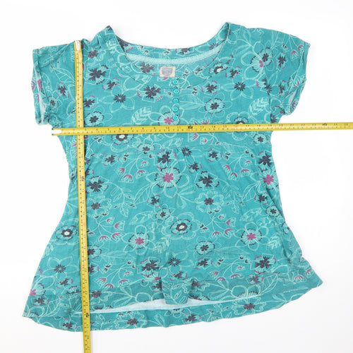My Favourite to Mummy Women's Blue Floral Cotton T-Shirt Size 18