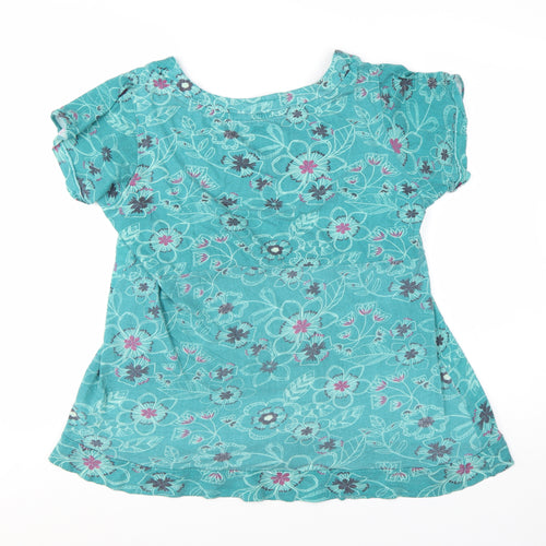 My Favourite to Mummy Women's Blue Floral Cotton T-Shirt Size 18