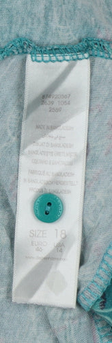 My Favourite to Mummy Women's Blue Floral Cotton T-Shirt Size 18