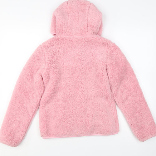 DKNY Teens Pink Fleece Hooded Zip Jacket Size 10