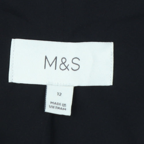 Marks and Spencer Women's Black Cropped Linen Blend Blazer Size 12