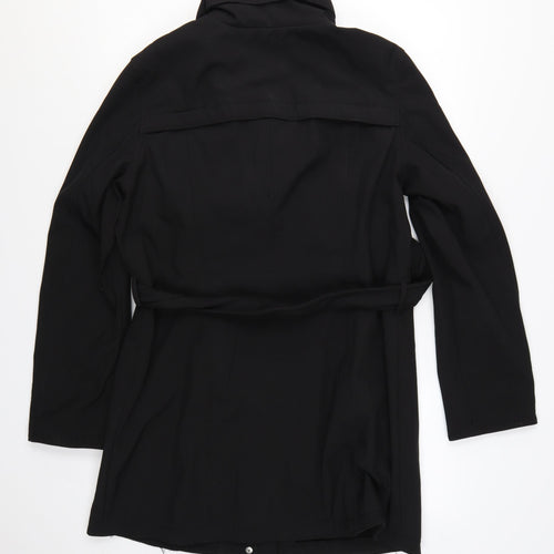 Michael Kors Women's Black Belted Long Trench Coat Size L