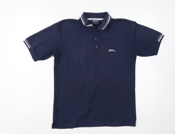 Slazenger Men's Navy Blue Polo Shirt Size S Short Sleeve Classic Fit