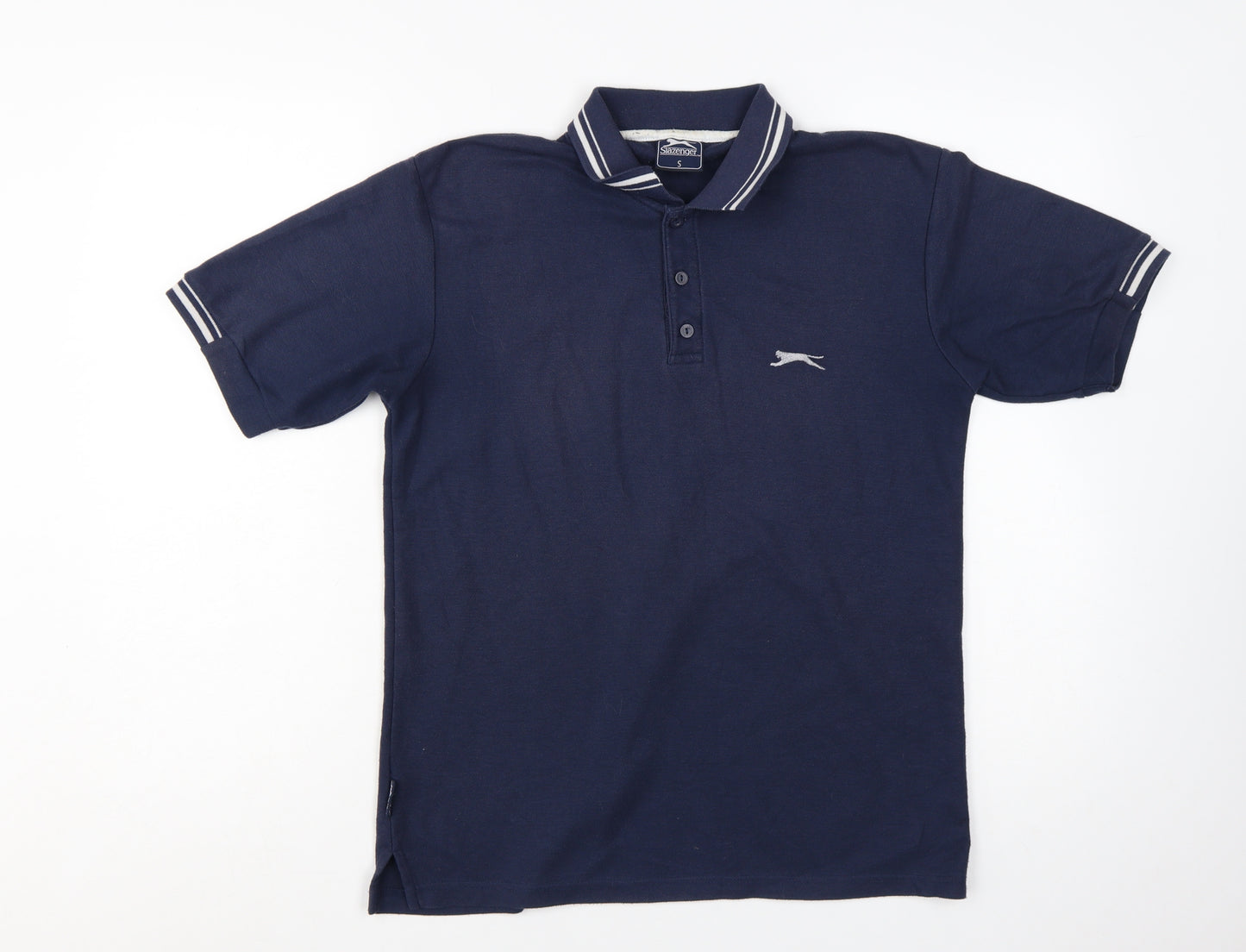 Slazenger Men's Navy Blue Polo Shirt Size S Short Sleeve Classic Fit