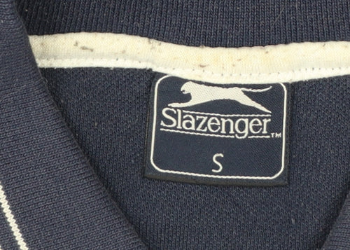 Slazenger Men's Navy Blue Polo Shirt Size S Short Sleeve Classic Fit