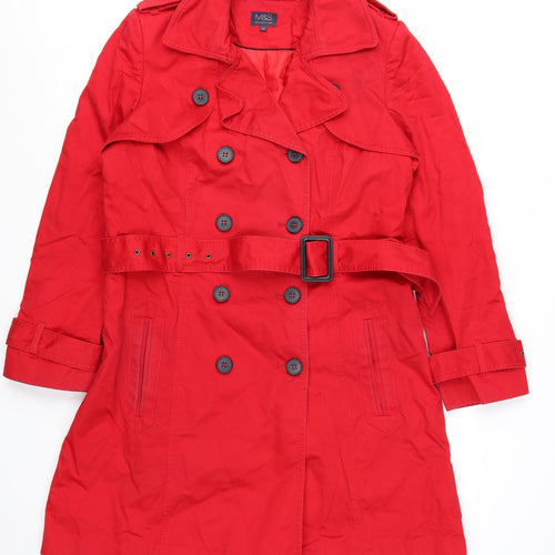 Marks and Spencer Women's Red Belted Trench Coat UK 12