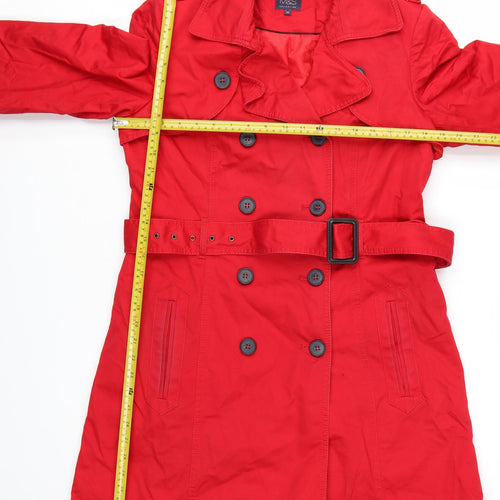 Marks and Spencer Women's Red Belted Trench Coat UK 12