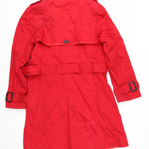 Marks and Spencer Women's Red Belted Trench Coat UK 12