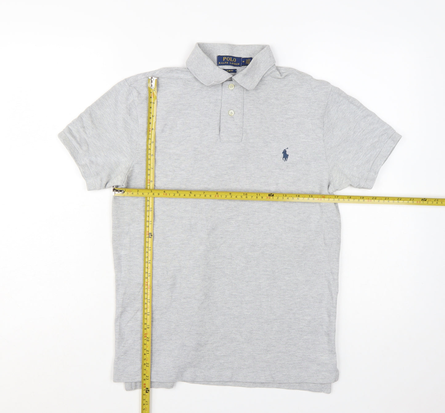 Ralph Lauren Men's Grey Slim Fit Polo Shirt Size M