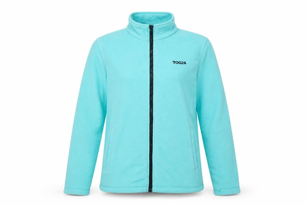 Front view of TOG24 Women's Blue Fleece Jacket, size 10, Full Zip Outdoor