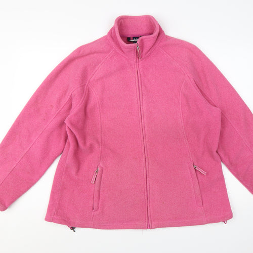Lands' End Women’s Pink Fleece Full Zip Jacket XL