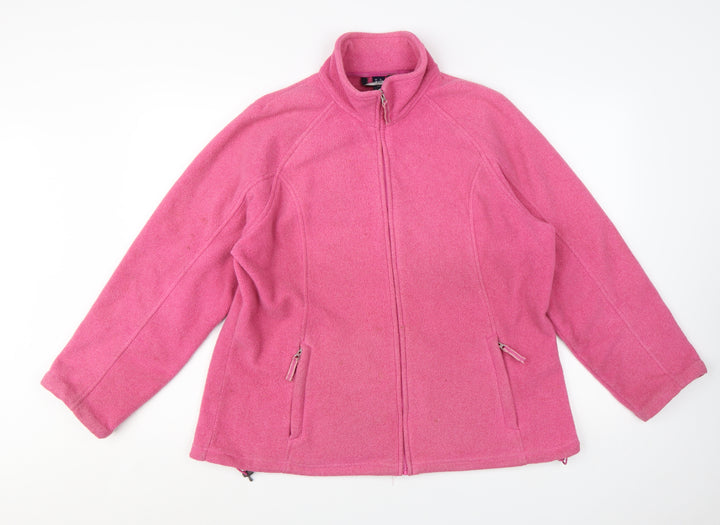 Lands' End Women’s Pink Fleece Full Zip Jacket XL