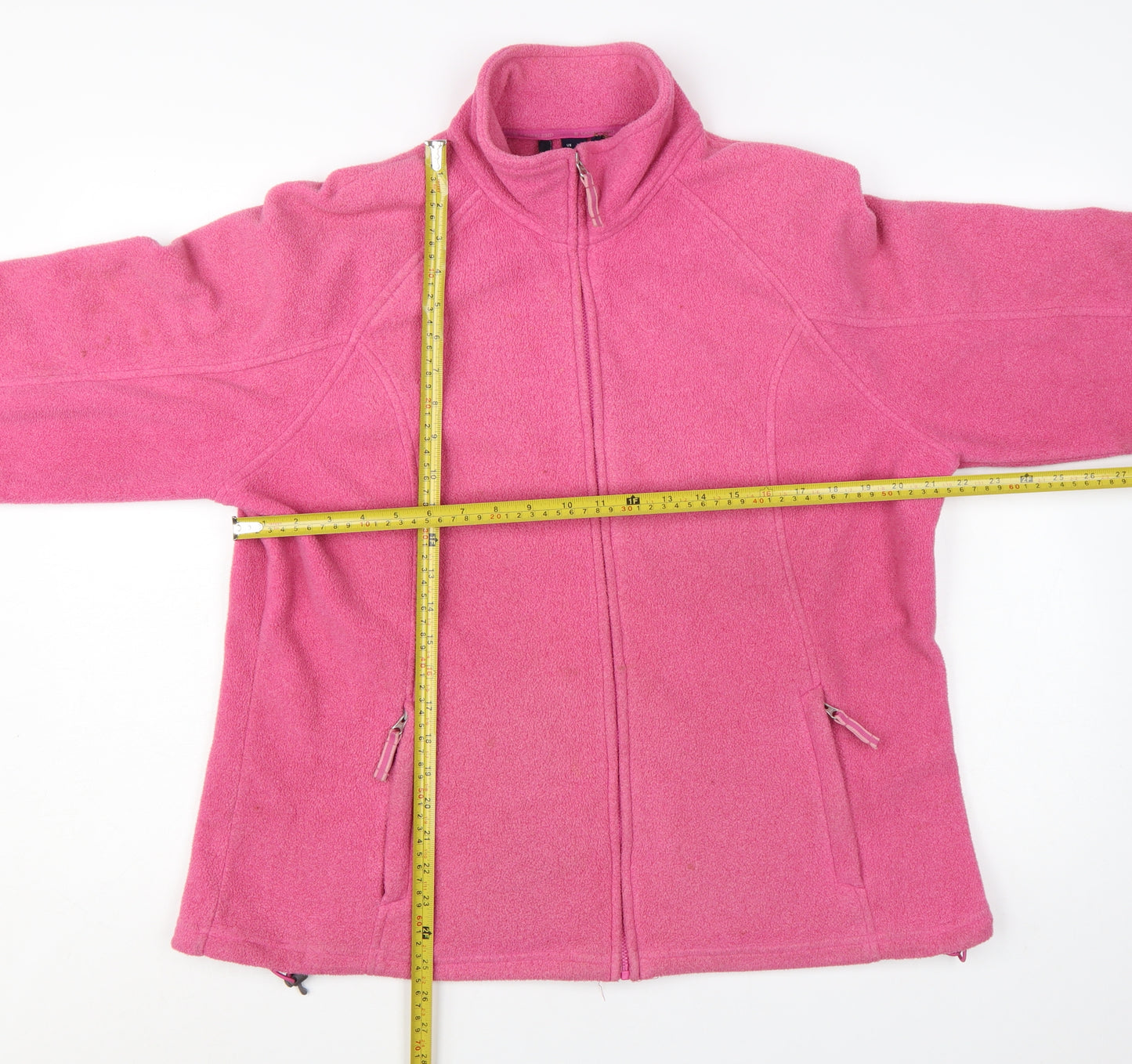 Lands' End Women’s Pink Fleece Full Zip Jacket XL