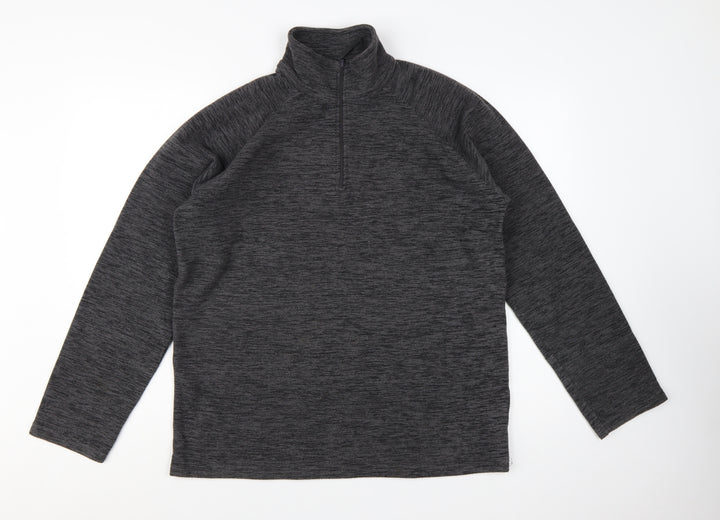 Mountain Warehouse Mens Grey Fleece 1/4 Zip Pullover Sweatshirt M