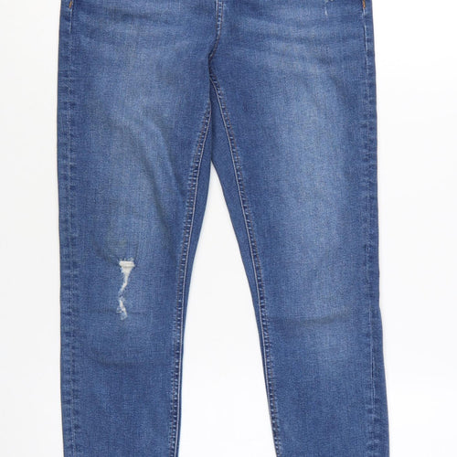 Denim Co. Women's Blue Size 10 Skinny Distressed Jeans