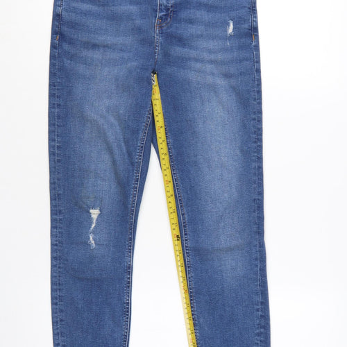 Denim Co. Women's Blue Size 10 Skinny Distressed Jeans