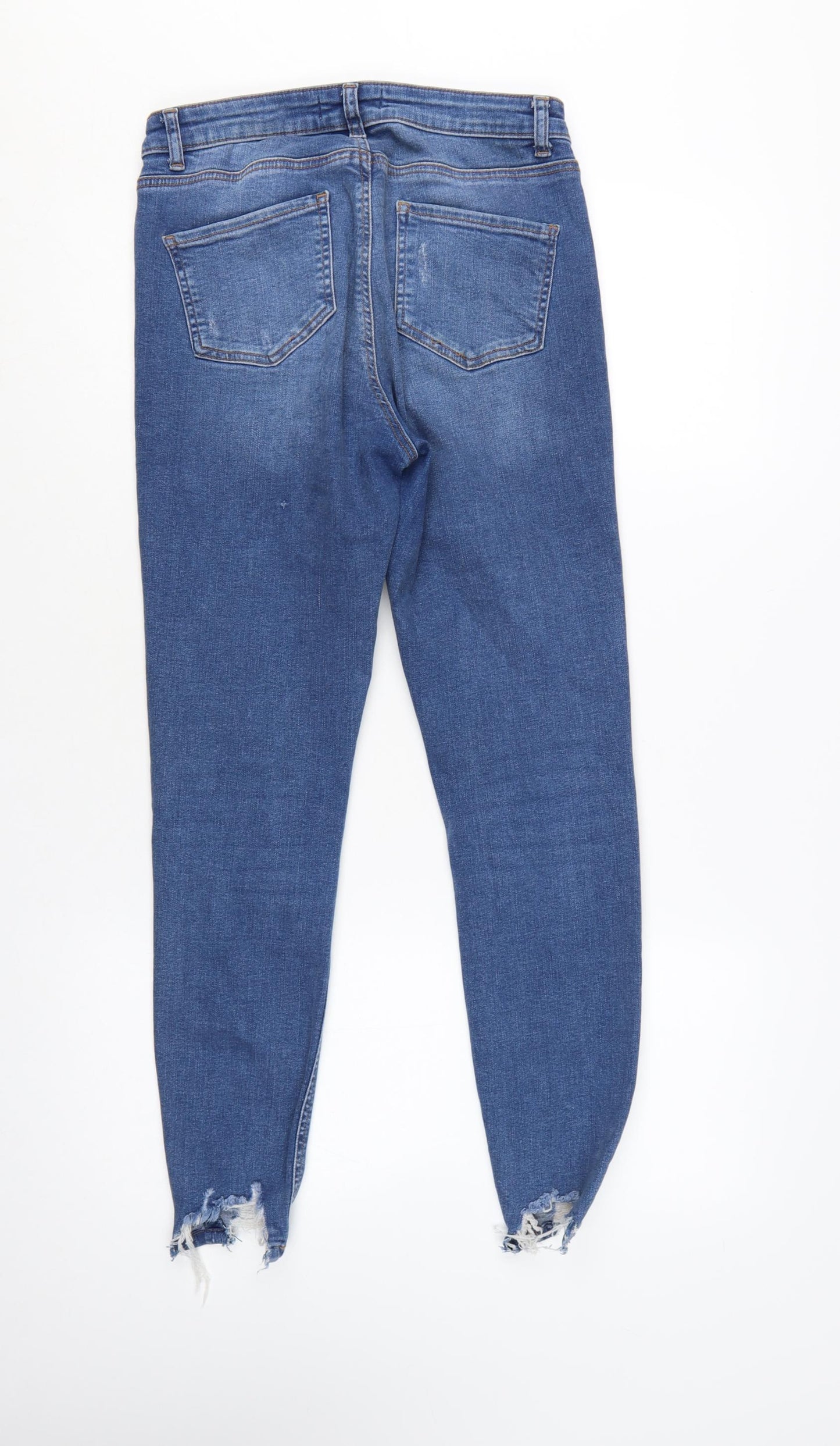 Denim Co. Women's Blue Size 10 Skinny Distressed Jeans