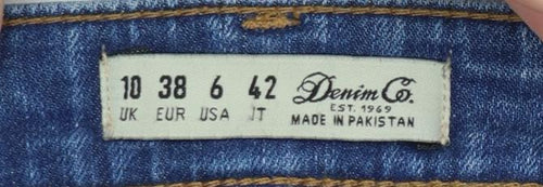 Denim Co. Women's Blue Size 10 Skinny Distressed Jeans