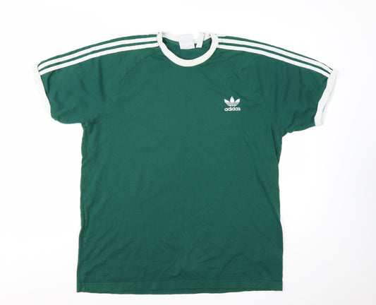 Adidas Men's Green XL Crew Neck Short Sleeve Sports T-Shirt
