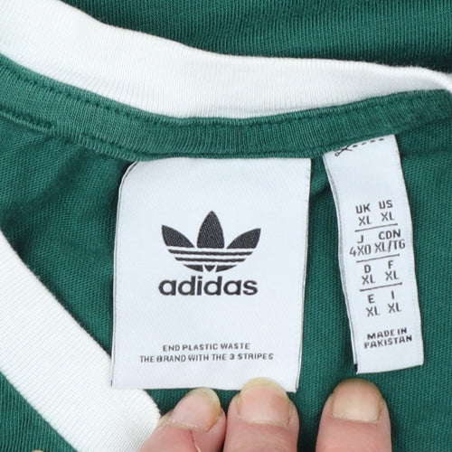 Adidas Men's Green XL Crew Neck Short Sleeve Sports T-Shirt