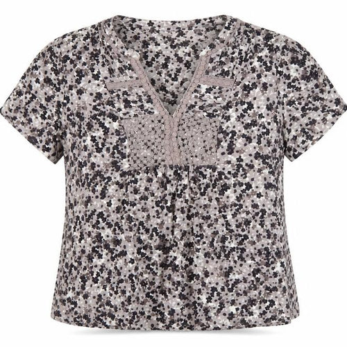 Rocha John Rocha Women's Beige Floral Crochet Tunic Blouse Size 16
