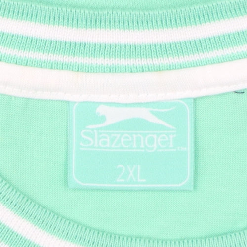 Slazenger Men's Green 2XL Crew Neck Short Sleeve T-Shirt
