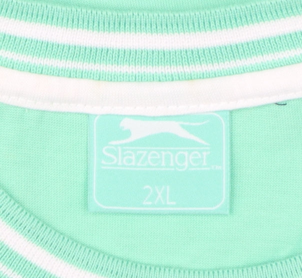 Slazenger Men's Green 2XL Crew Neck Short Sleeve T-Shirt