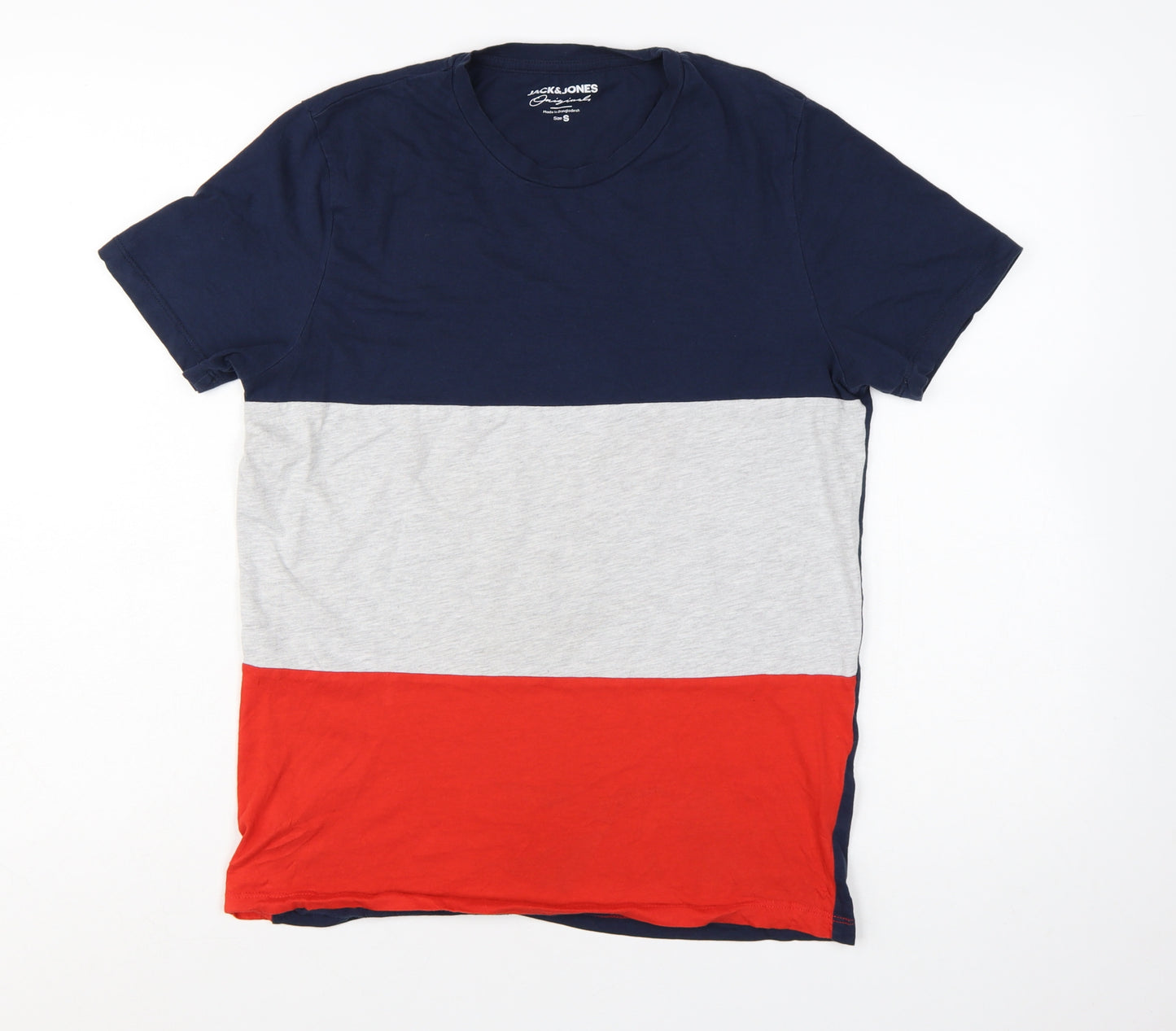 Jack & Jones Men's Multicoloured Cotton Crew Neck T-Shirt Size S