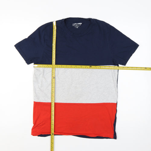 Jack & Jones Men's Multicoloured Cotton Crew Neck T-Shirt Size S