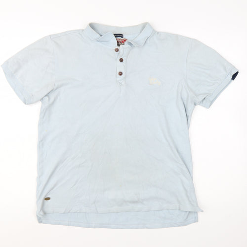 Tokyo Laundry Men's Blue Stretch Polo Shirt Size M Short Sleeve