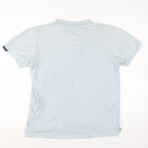 Tokyo Laundry Men's Blue Stretch Polo Shirt Size M Short Sleeve
