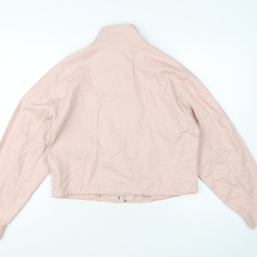 New Look Women's Pink Cotton Cropped Basic Jacket Size 8