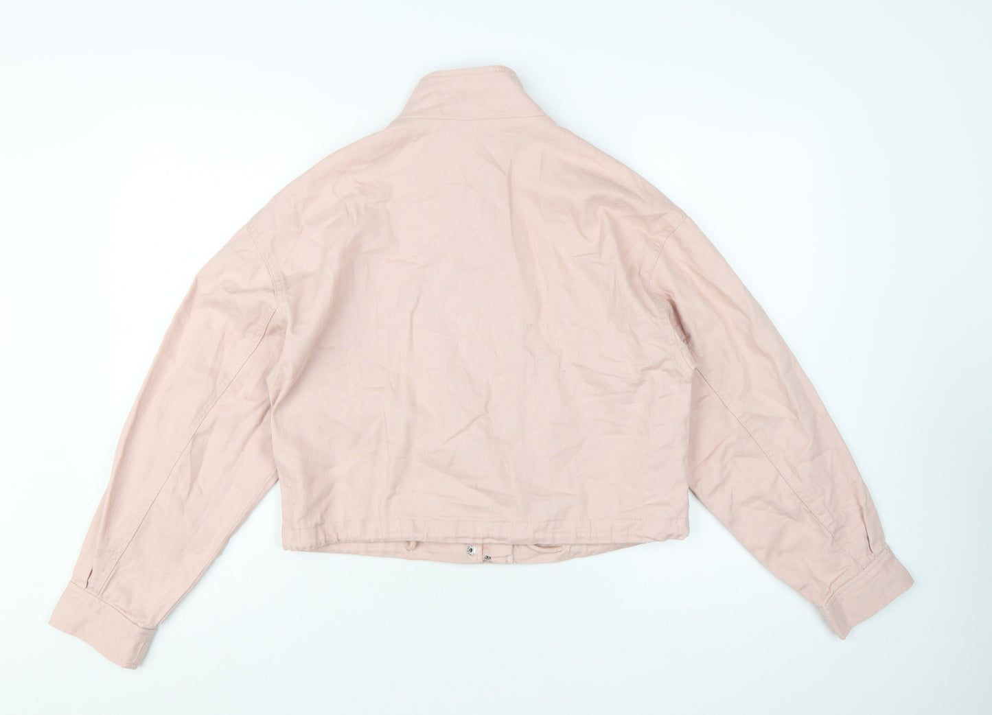New Look Women's Pink Cotton Cropped Basic Jacket Size 8