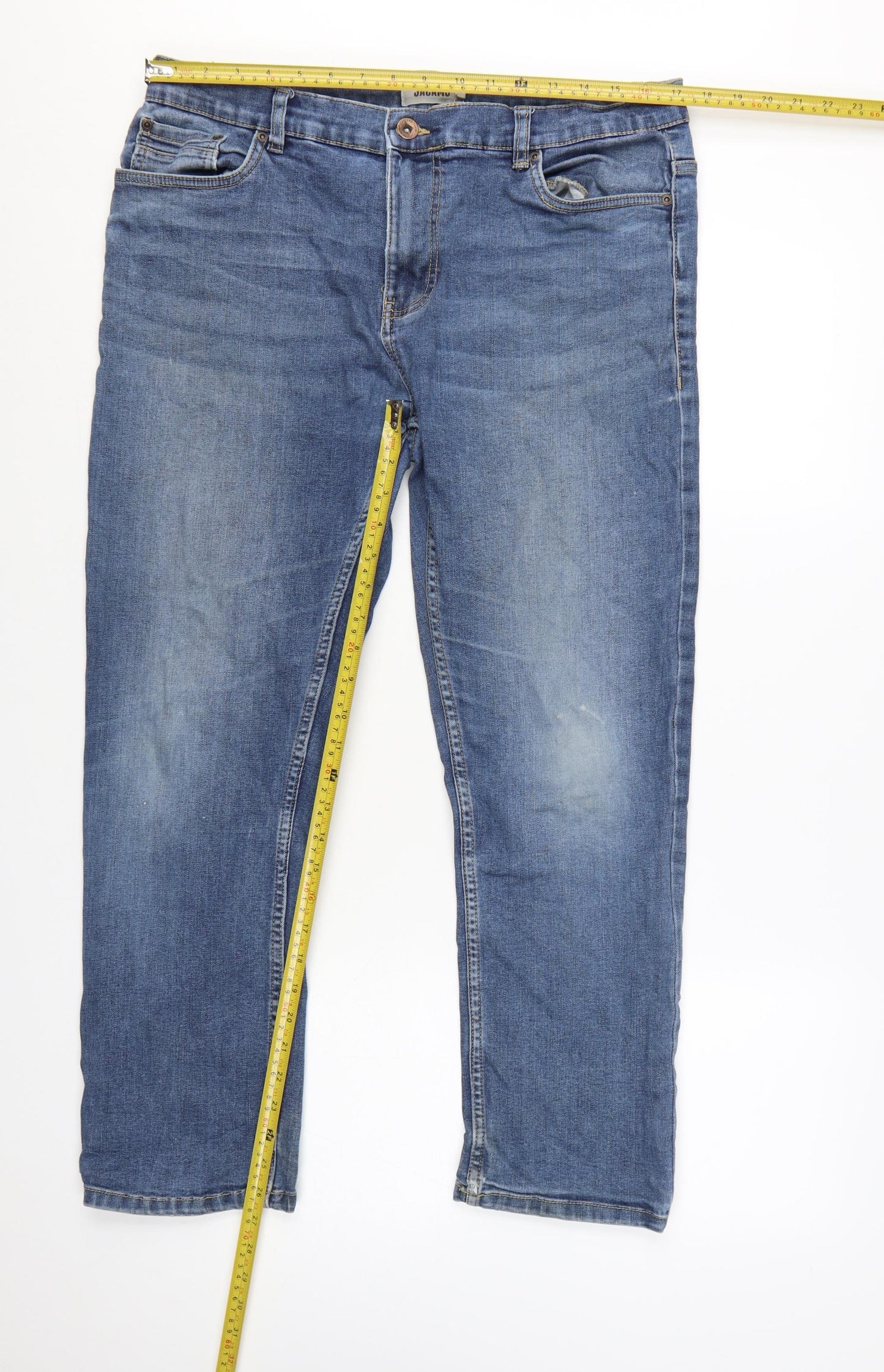 Jacamo Men Blue Denim Straight Jeans 36S Regular Fit