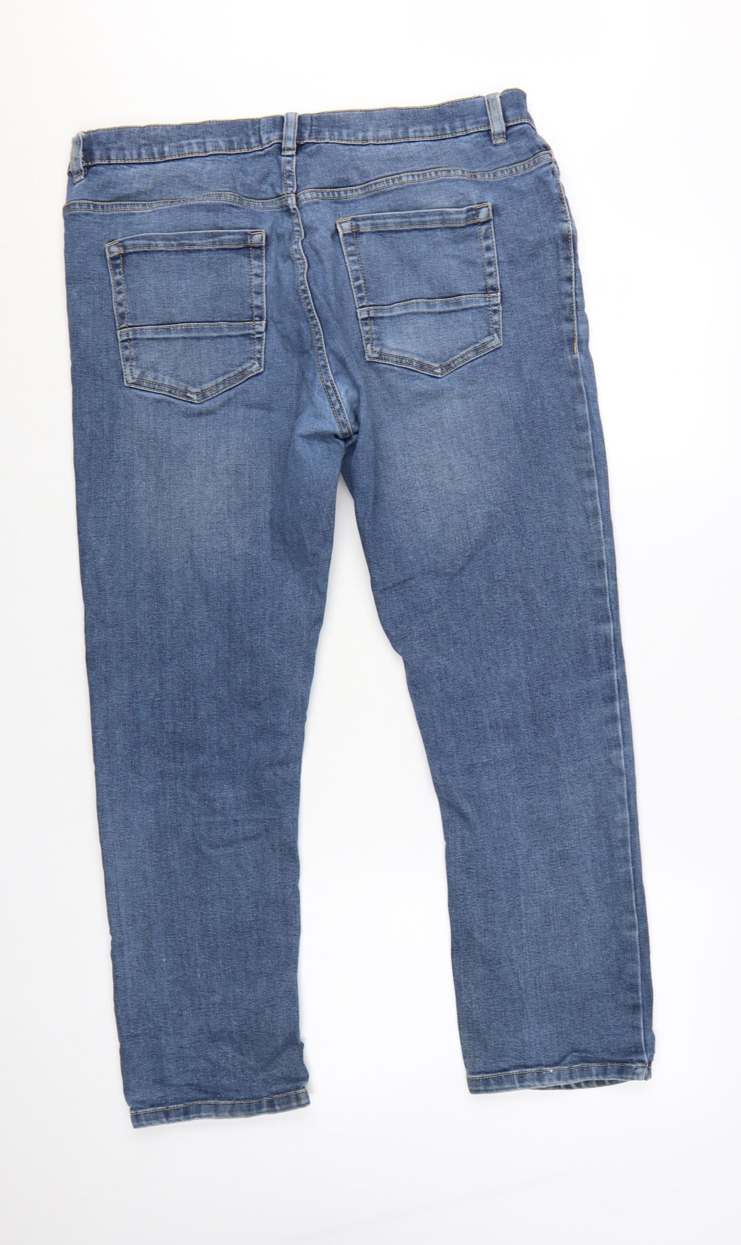 Jacamo Men Blue Denim Straight Jeans 36S Regular Fit