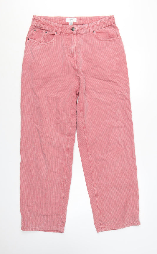Next Women's Pink Corduroy Chino Trousers Size 12
